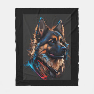 A portrait off an German shepherd dog Fleece Blanket