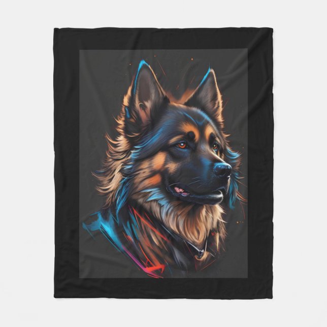 A portrait off an German shepherd dog   Fleece Blanket (Front)