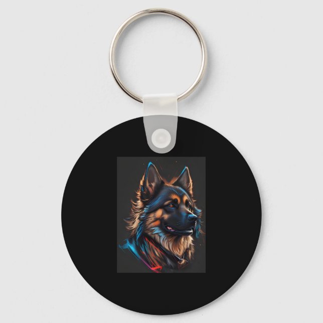A portrait off an German shepherd dog   Key Ring (Front)