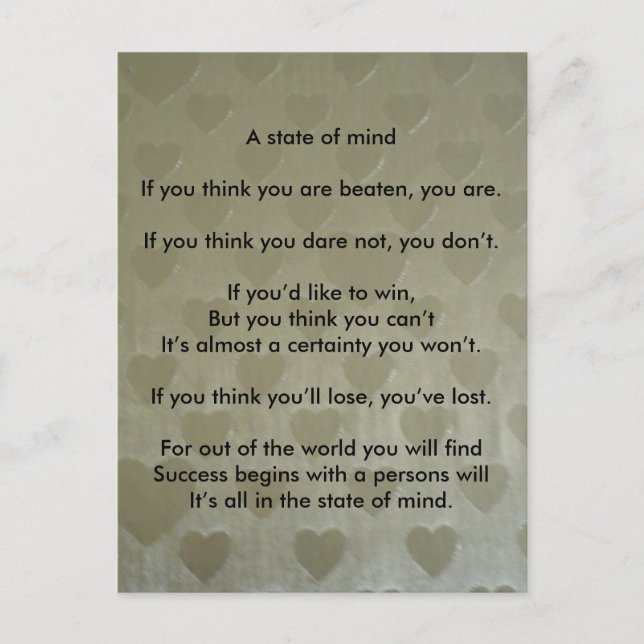 A Positive State of Mind Postcard (Front)