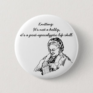 A post-apocalyptic life skill 6 cm round badge