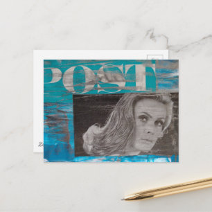 A Post Woman Mixed Media Collage Postcard