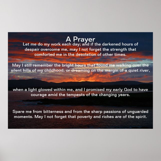 A Prayer Fire Sky Posters (Front)