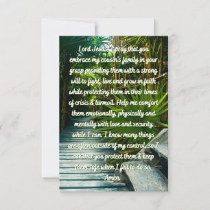A Prayer For A Cousin's Family Flat Greeting Card