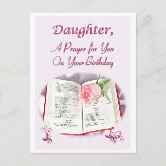A prayer for a Daughter on her Birthday Postcard (Front)