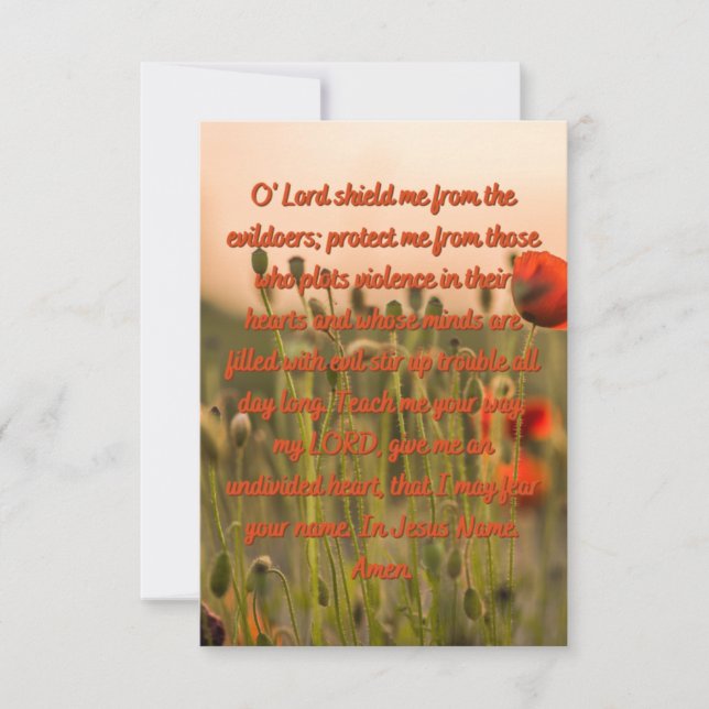 A Prayer For A Protection Shield Flat Greeting Card (Front)