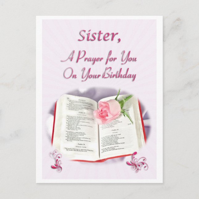 A prayer for a Sister on her Birthday Postcard (Front)