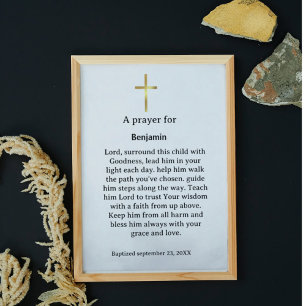 A prayer for child Baptism Religious christian  Poster