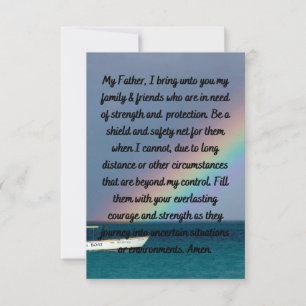 A Prayer For Family & Friends Flat Greeting Card