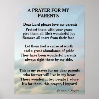 A PRAYER FOR MY PARENTS POSTER