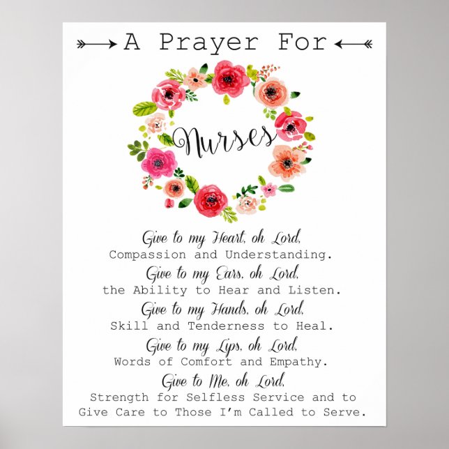 A Prayer For Nurses Poster (Front)