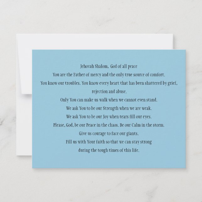 “A Prayer for Peace” Prayer Card (Front)