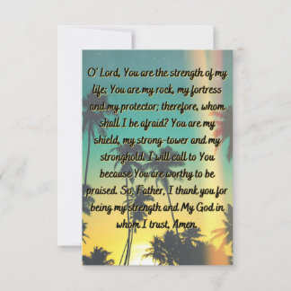 A Prayer For Peace & Strength Flat Greeting Card