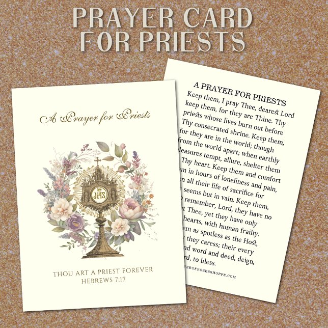 A PRAYER FOR PRIESTS CATHOLIC RELIGIOUS PLACE CARD (Creator Uploaded)
