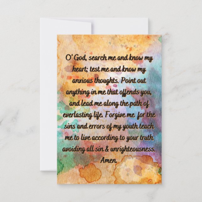 A Prayer For Righteousness 2 Flat Greeting Card (Front)