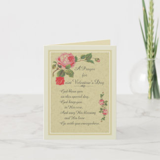 A Prayer for St. Valentines Day Vintage Holiday Card