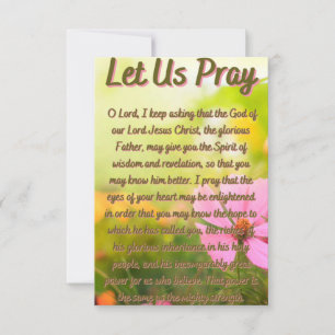 A Prayer For Wisdom & Revelation Flat Greeting Card