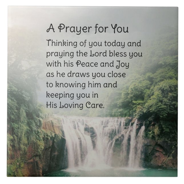 A Prayer For You Beautiful Nature Waterfall  Tile (Front)