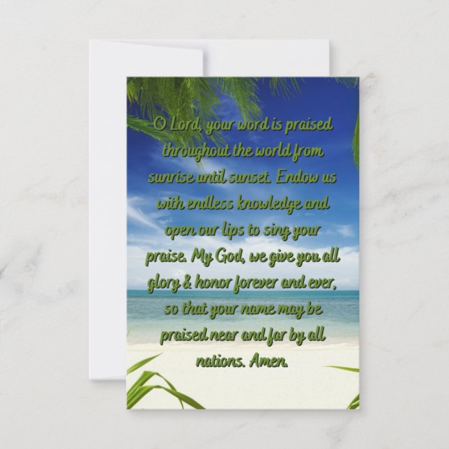 A Prayer Giving God Glory Flat Greeting Card (Front)
