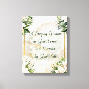 A Praying Woman (cream) Canvas Print
