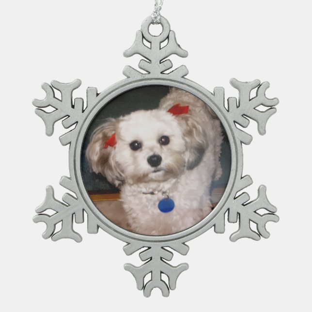 A precious snowflake pewter christmas ornament (Front)