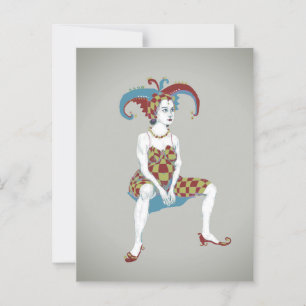 A pregnant jester Stretched Canvas Print Postcard