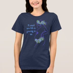 A Pregnant Woman Silhouette with Quote Tri-Blend Shirt