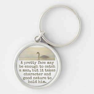 A Pretty Face May Be Enough - Beauty Quote  Key Ring