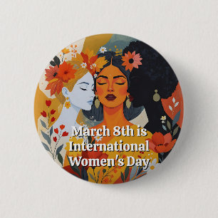 A Pretty International Women's Day 6 Cm Round Badge