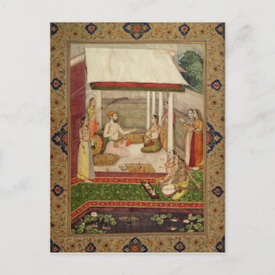 A Prince and Princess Listening to Music Postcard