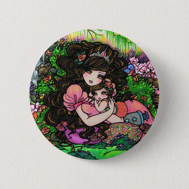 "A Princess is Born" Fantasy Baby Art Hannah Lynn 6 Cm Round Badge (Front)