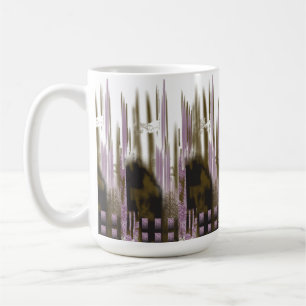 A pristine lake nestled among snow-capped mountain coffee mug
