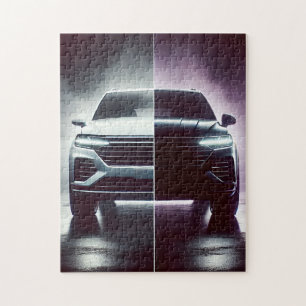 A product featuring a modern car image jigsaw puzzle
