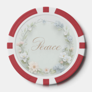 A product with a design of "peace" poker chips