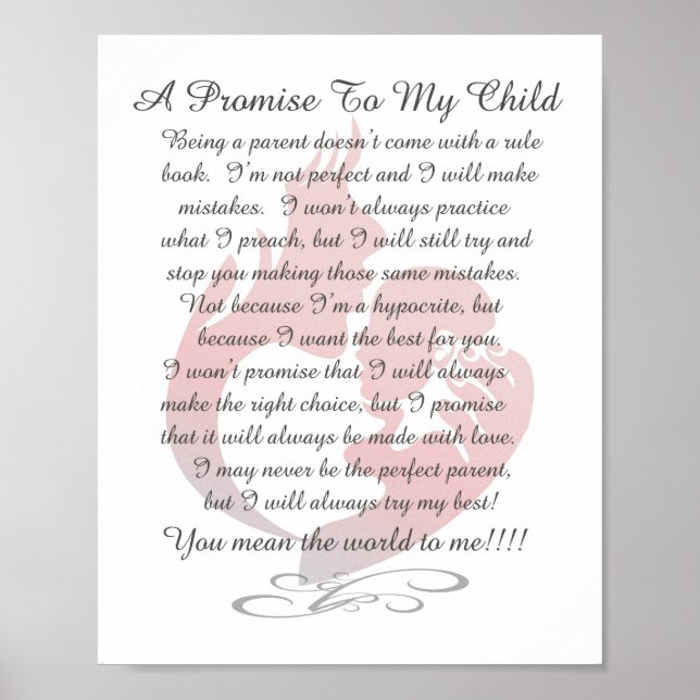 A Promise to My Child - Girl Poster (Front)