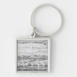 A Prospect of Bridge Town in Barbados Key Ring