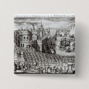 A Prospect of the Town and Harbour 15 Cm Square Badge