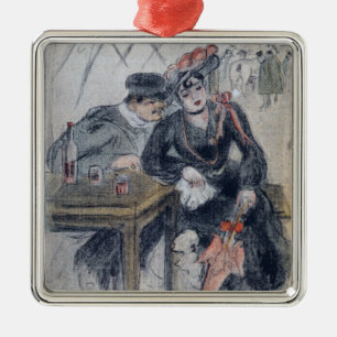 A Prostitute and her Client Metal Tree Decoration