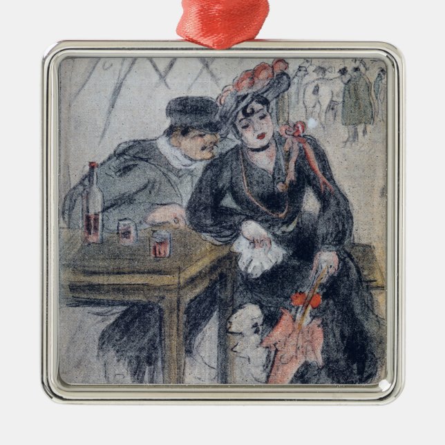 A Prostitute and her Client Metal Tree Decoration (Front)