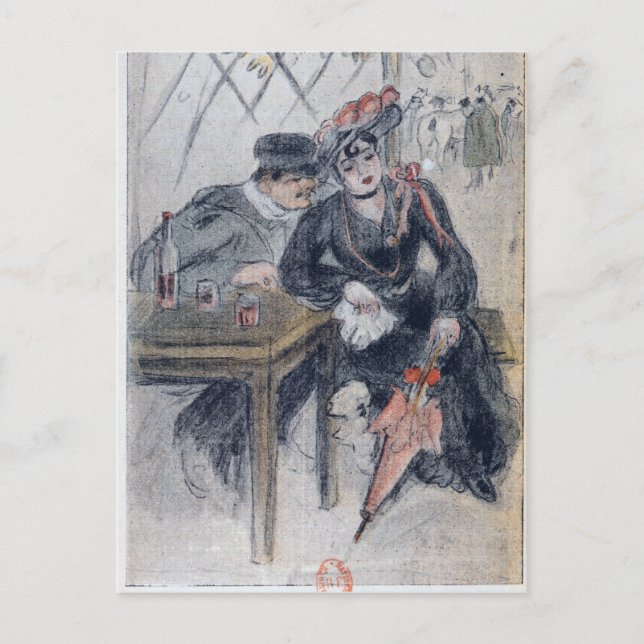A Prostitute and her Client Postcard (Front)
