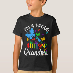 A Proud Autism Grandma Puzzle Ribbon Butterfly T-Shirt
