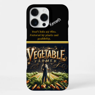 A Proud Farmer Stands Among Vibrant Vegetable Rows iPhone 16 Pro Max Case