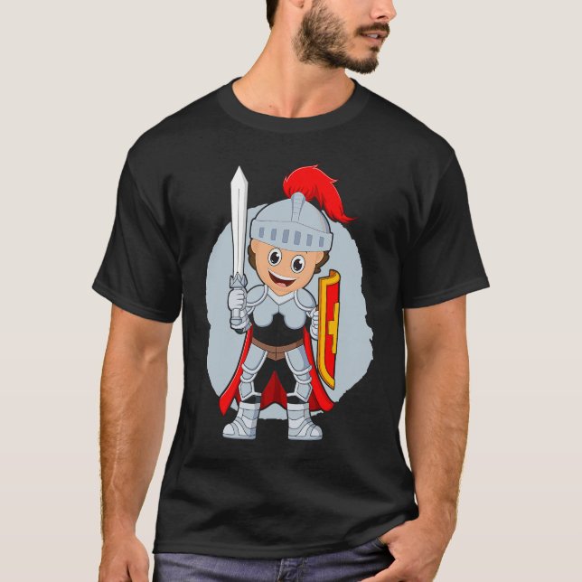 A proud little knight from the Mediaeval with swor T-Shirt (Front)