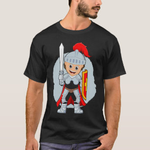 A proud little knight from the Medieval with sword T-Shirt