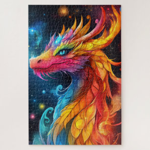 A psychedelic dragon jigsaw puzzle