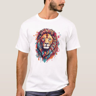 A psychedelic graphic design with a lion T-Shirt