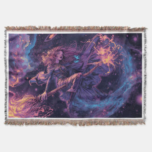 A psycheldelic witch throw blanket