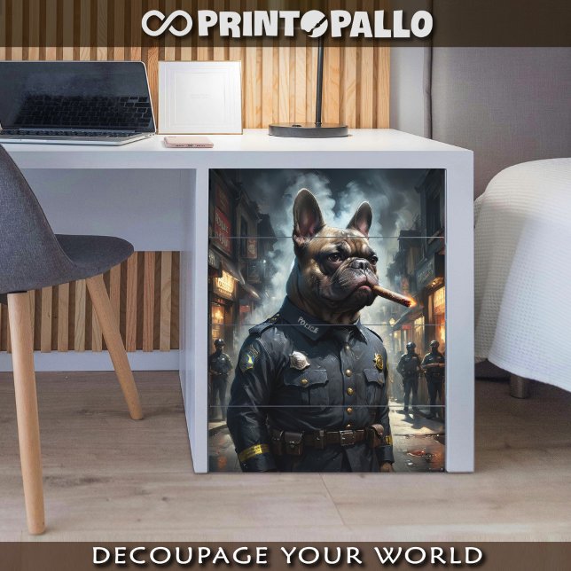 A pug dog as a cop in Los Angeles in 1920 Tissue Paper (Creator Uploaded)