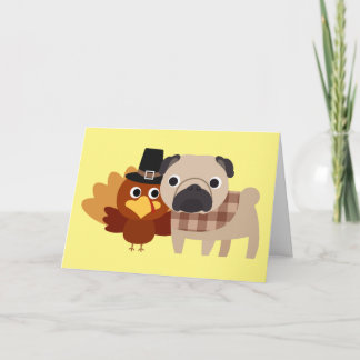 A Pug Thanksgiving Greeting Card