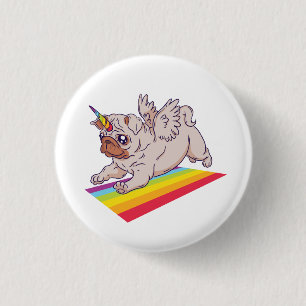 A Pugicorn 3 Cm Round Badge